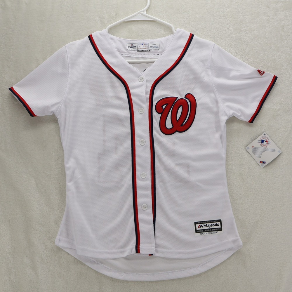 Majestic Washington Nationals Bryce Harper 34 MLB Jersey Womens Small White NWT
